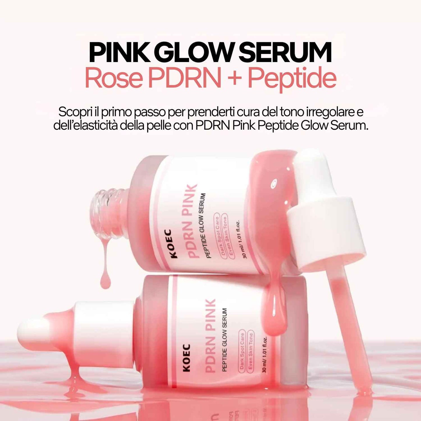 KOEC Pink Glow Serum – Rose PDRN + Peptide 30ml