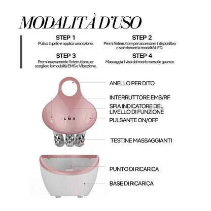 Massaggiatore Facciale RF & EMS con Massaggio 4D