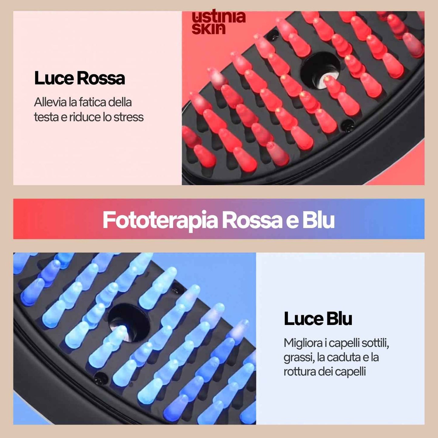 VitaScalp Pro | Spazzola Massaggiante LED Capelli