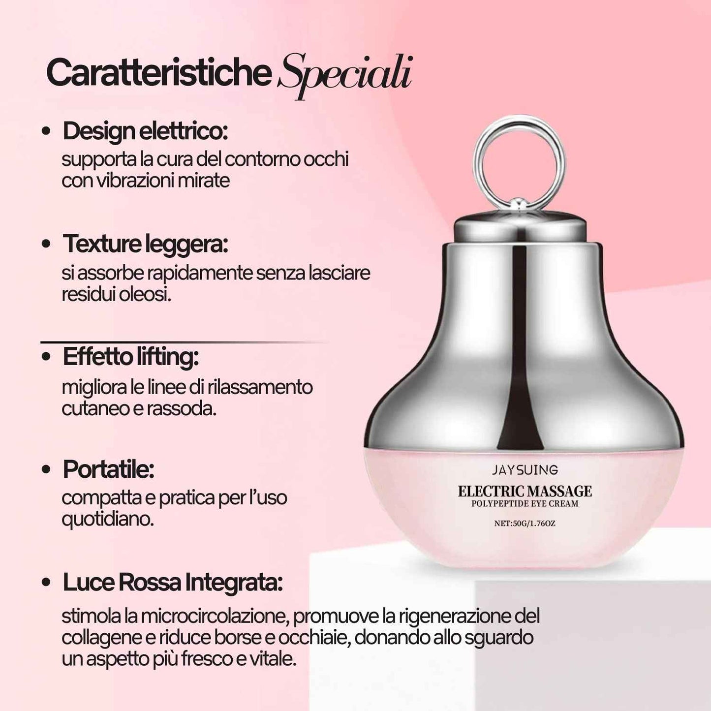 JAYSUING Electric Massage Eye Cream 2-in-1 + Red Light Therapy